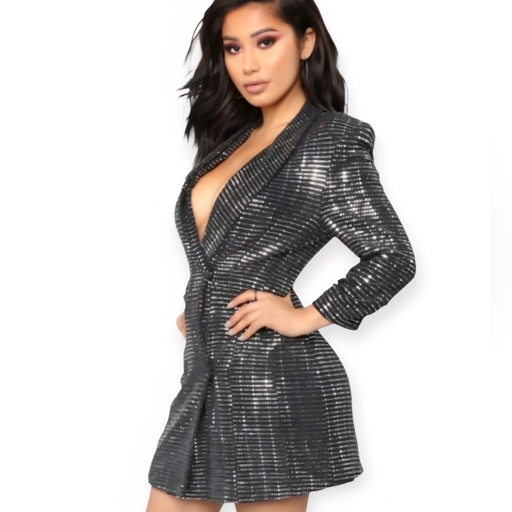 Fashion Nova Black Satin Dress - Picture 3 of 10